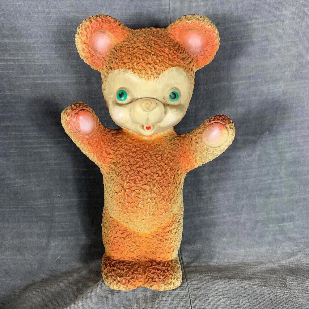 Vintage Bear Squeak 1960s Squeaky Baby Toy Rubber MCM Kitsch RARE